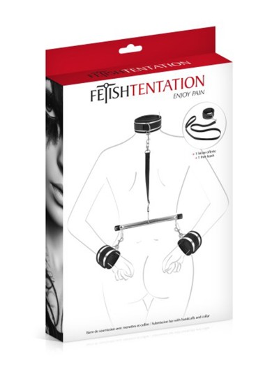Barre de soumission avec menottes et collier Fetish Tentation 