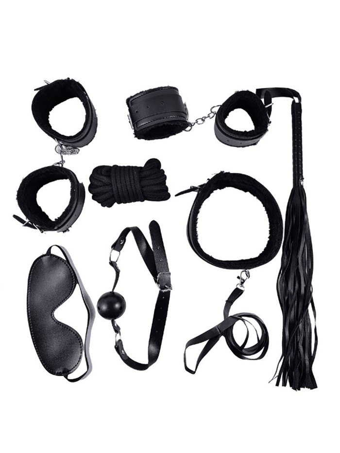 Ensemble Bondage noir - 10 pièces 