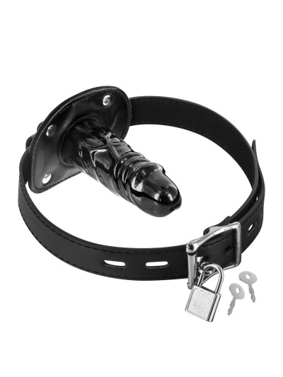 Bâillon avec gode long entrant 