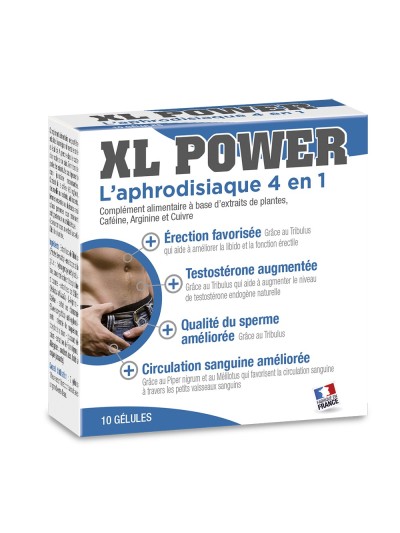 XL Power aphrodisiaque 4 en 1, 10 gélules 