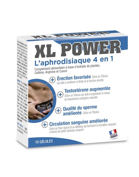 XL Power aphrodisiaque 4 en 1, 10 gélules 