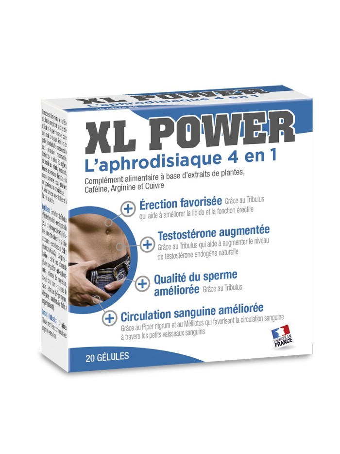 XL Power aphrodisiaque 4 en 1, 20 gélules 