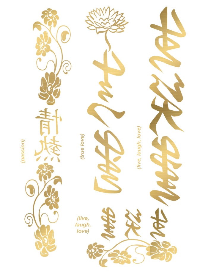 Tatouage éphémère - Effet or  