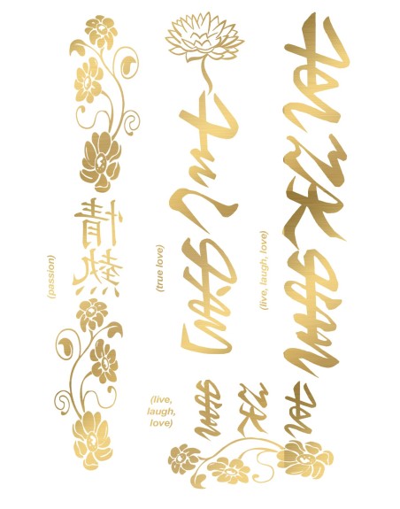 Tatouage éphémère - Effet or  