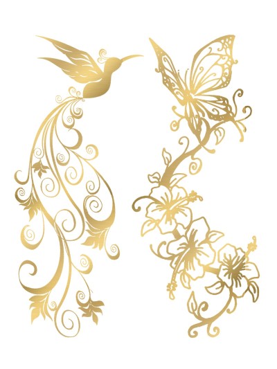 Tatouage éphémère - Effet or  