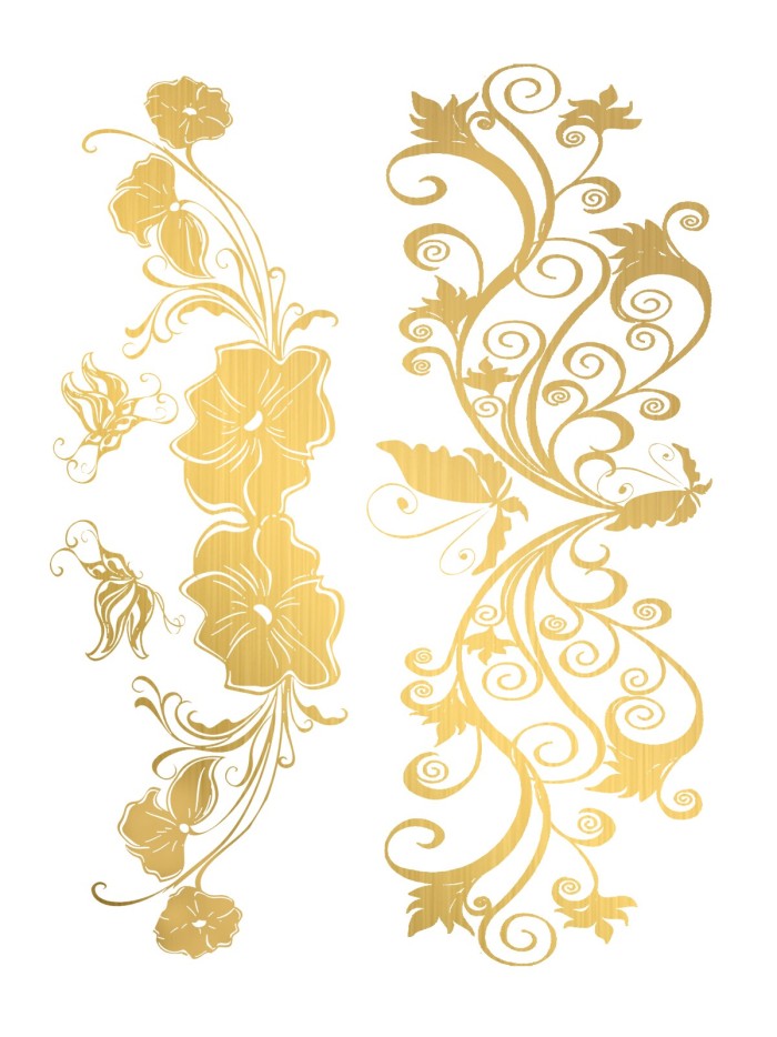 Tatouage éphémère - Effet or  