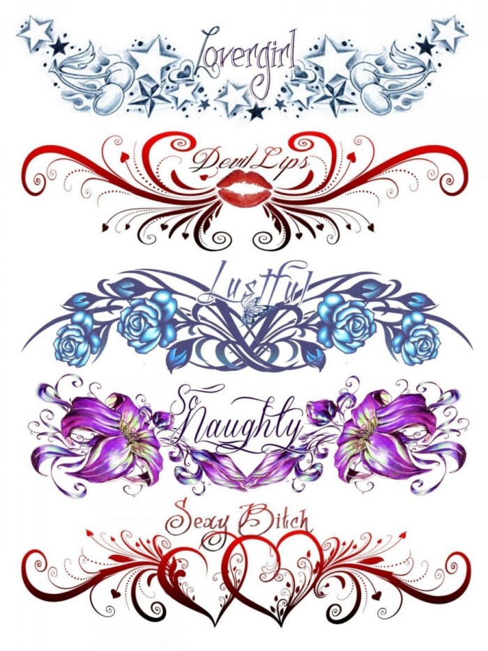 Tatouage éphémère - Plaque de 5 tattoos  