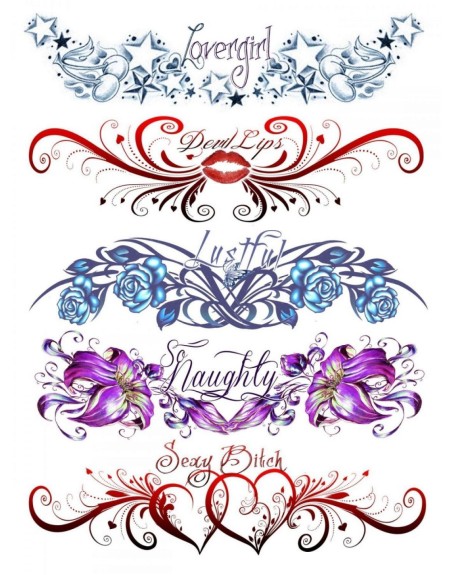 Tatouage éphémère - Plaque de 5 tattoos  