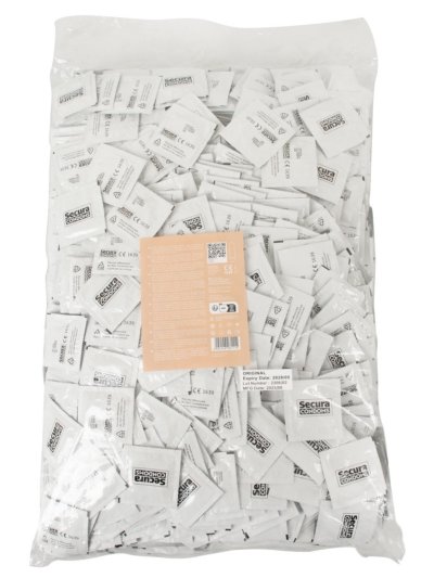 Lot de 1000 préservatifs latex lubrifiés 53 mm 