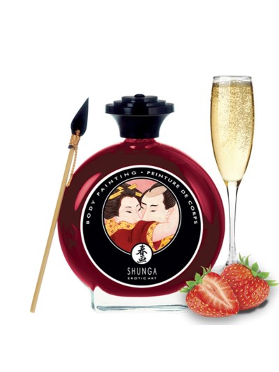 Peinture de corps comestible fraise vin pétillant 100ml 