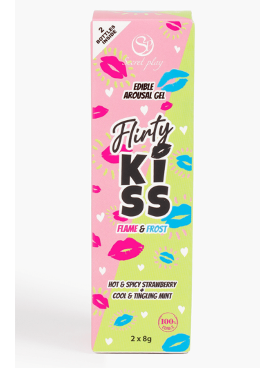 Gels pour Sexe Oral Fraise  Menthe  Flirty Kiss 2×8 gr Secret Play