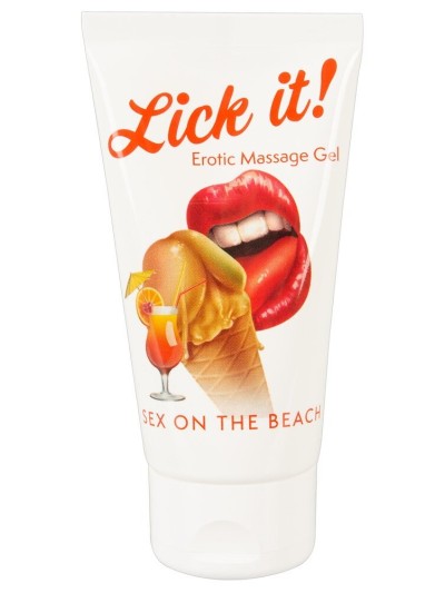 Lubrifiant et gel de massage végétalien comestible sex on the beach goût fruité  50ml 