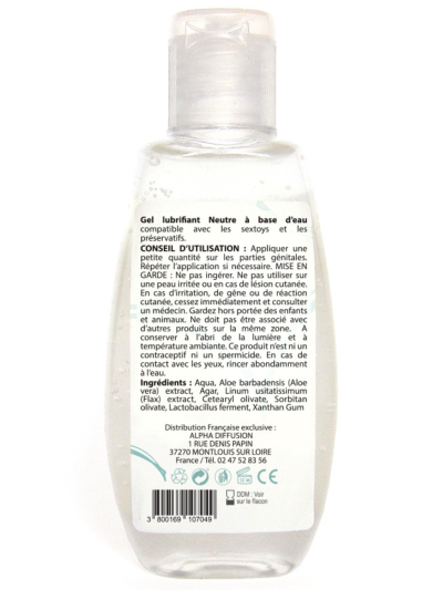 Lubrifiant à base d'eau 100% naturel Neutre 90 ml 