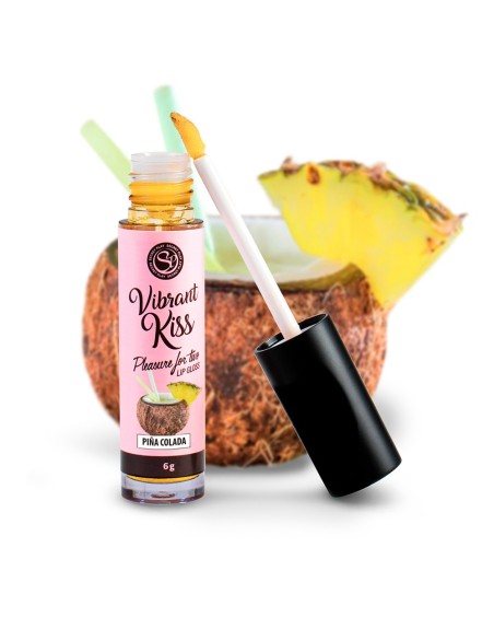 Gloss sexe oral vibrant Pina Colada 100% comestible 