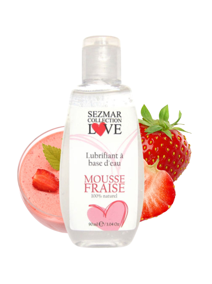 Lubrifiant à base d'eau 100% naturel Mousse fraise 90 ml 