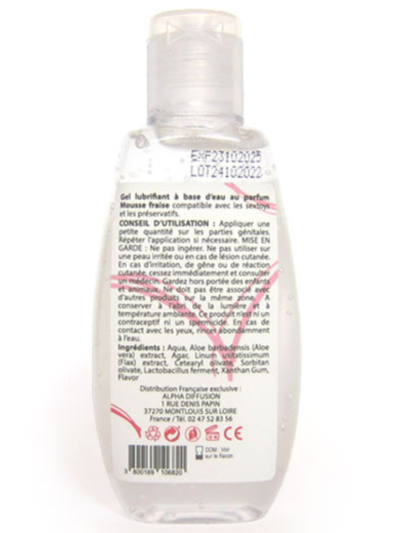 Lubrifiant à base d'eau 100% naturel Mousse fraise 90 ml 