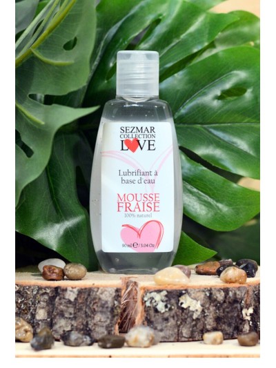 Lubrifiant à base d'eau 100% naturel Mousse fraise 90 ml 