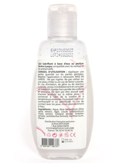 Lubrifiant à base d'eau 100% naturel Barbe à Papa 90 ml 