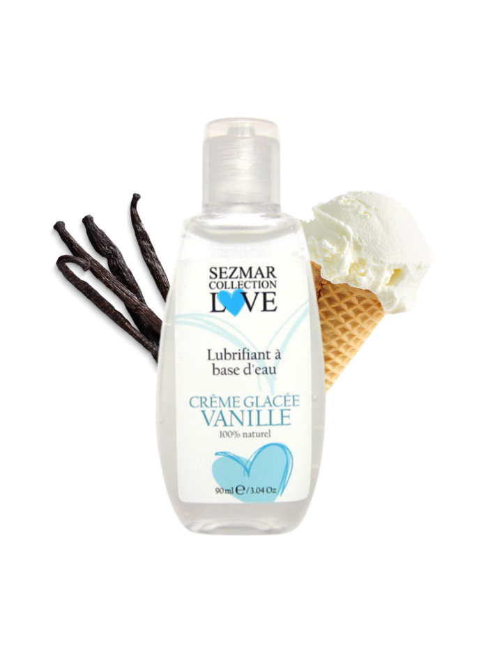 Lubrifiant à base d'eau 100% naturel Crème glacée vanille 90 ml 