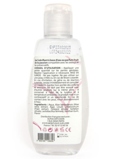 Lubrifiant à base d'eau 100% naturel Fruit de la passion 90ml 