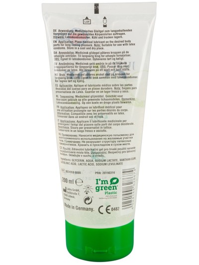 Lubrifiant anal bio 200ml tube écologique 