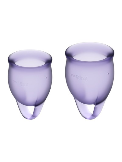 2 coupes menstruelles Satisfyer Light Violet FEEL CONFIDENT 