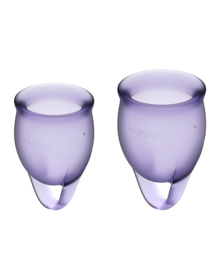 2 coupes menstruelles Satisfyer Light Violet FEEL CONFIDENT 