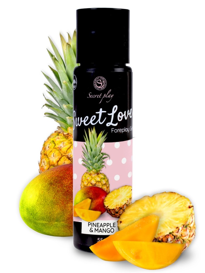 2 en 1 Gel de massage et lubrifiant ananas et mangue 100% comestible 