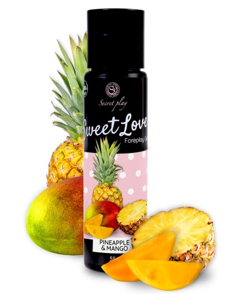 2 en 1 Gel de massage et lubrifiant ananas et mangue 100% comestible 