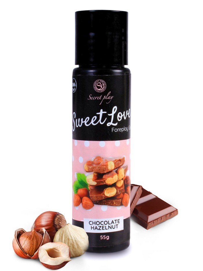 2 en 1 Gel de massage et lubrifiant chocolat noisette 100% comestible 