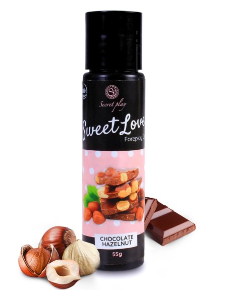 2 en 1 Gel de massage et lubrifiant chocolat noisette 100% comestible 