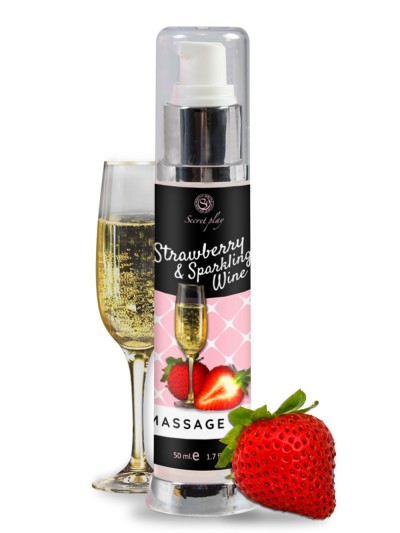 Huile de massage fraise vin pétillant 50 ml 