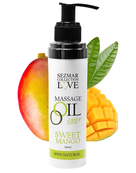 Huile de massage comestible mangue 100ml 100% naturelle 