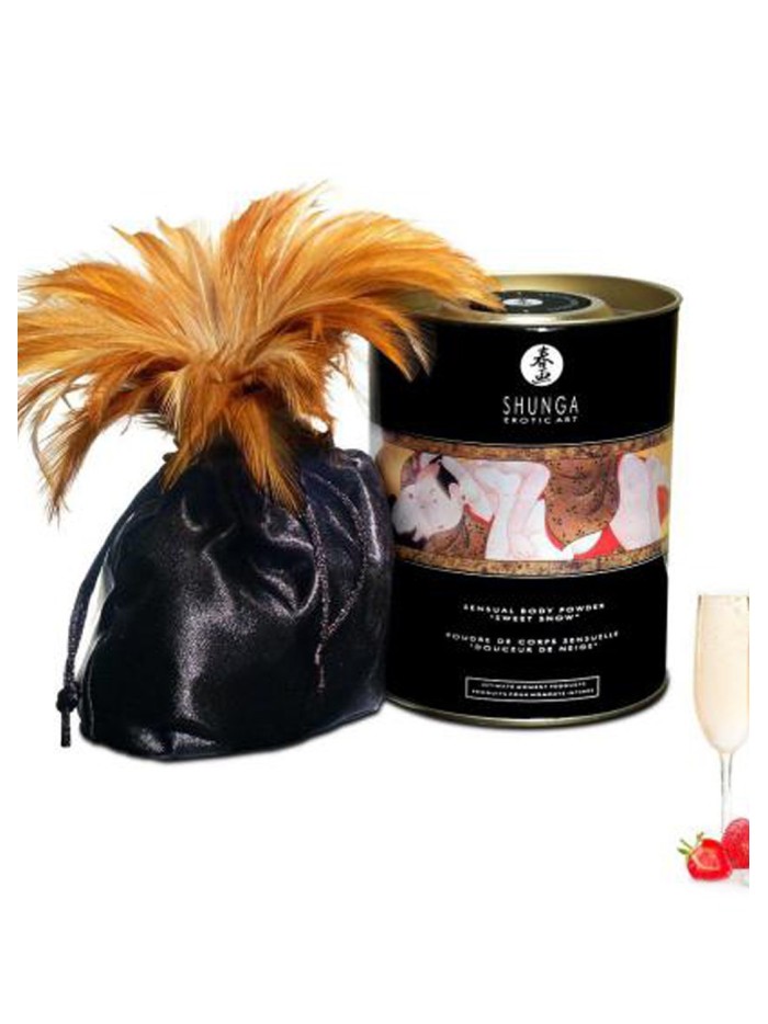 Poudre de massage corporelle comestible vin pétillant fraise 228grs 