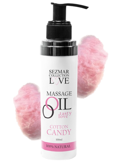 Huile de massage comestible Barbe à papa 100ml 100% naturelle  