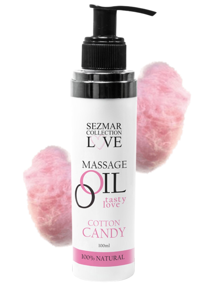 Huile de massage comestible Barbe à papa 100ml 100% naturelle  