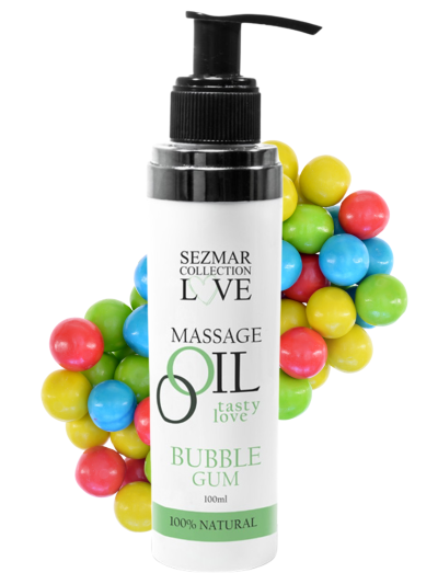 Huile de massage comestible bubble gum 100ml 100% naturelle 