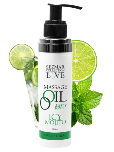 Huile de massage comestible mojito menthe 100ml 100% naturelle 