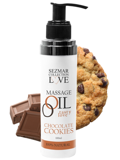 Huile de massage comestible cookie chocolat 100ml 100% naturelle 