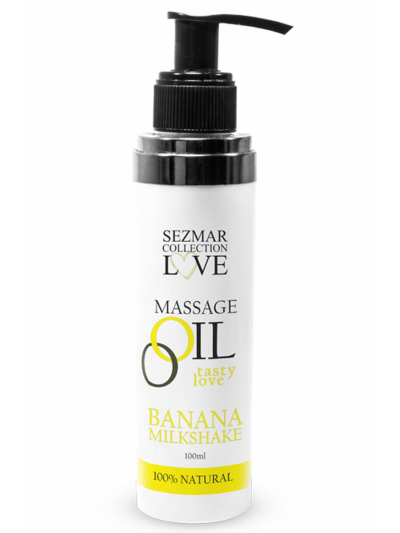 Huile de massage comestible milkshake banane 100ml 100% naturelle 