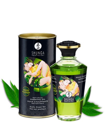 Huile chauffante bio thé vert comestible 100ml 