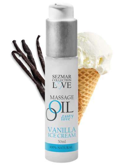 Huile de massage comestible Vanille glacée 50ml 