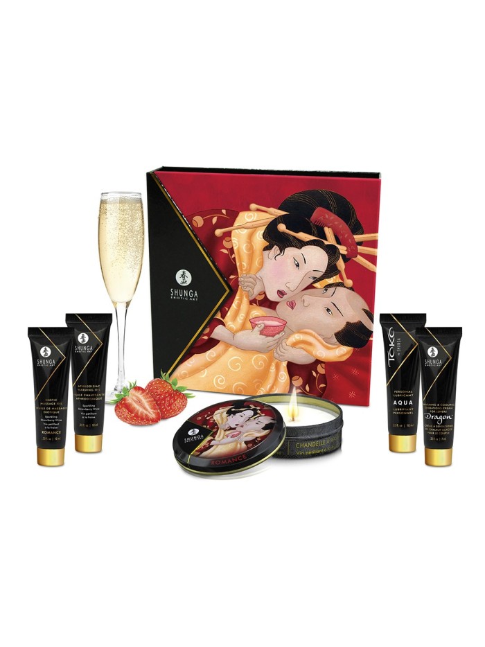 Coffret de Geisha vin pétillant à la fraise 