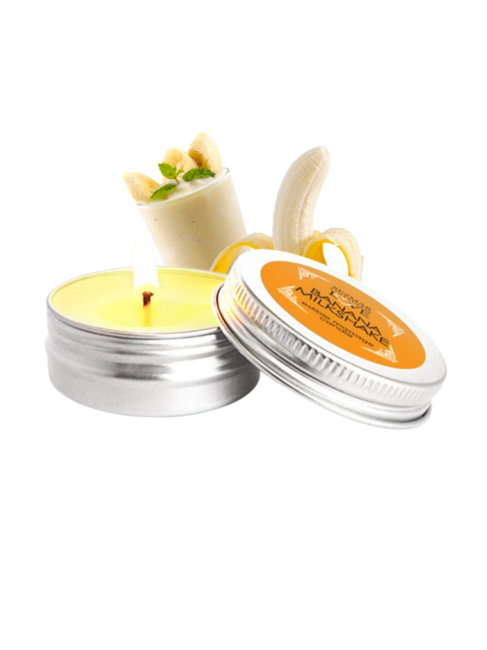 Mini Bougie de massage milshake banane 30ml 100% naturelle 