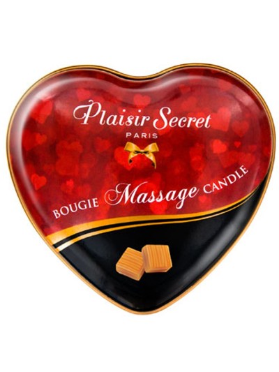 Mini bougie de massage caramel boîte coeur 35ml 