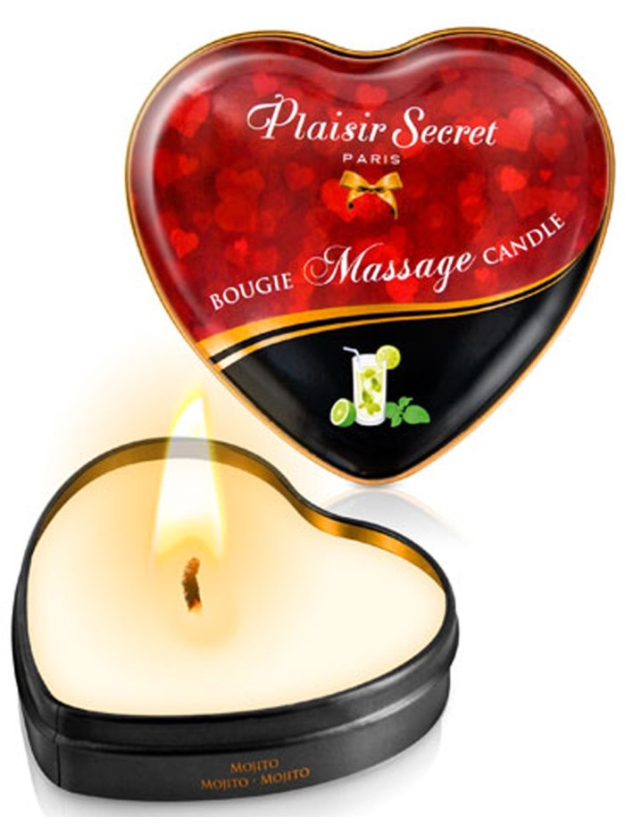 Mini bougie de massage mojito boîte coeur 35ml 