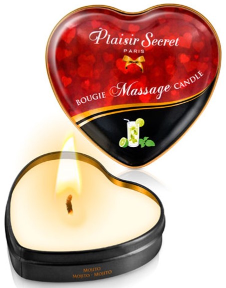 Mini bougie de massage mojito boîte coeur 35ml 