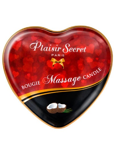 Mini bougie de massage noix de coco boîte coeur 35ml 