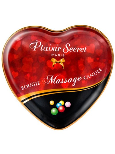 Mini bougie de massage bubble gum boîte coeur 35ml 
