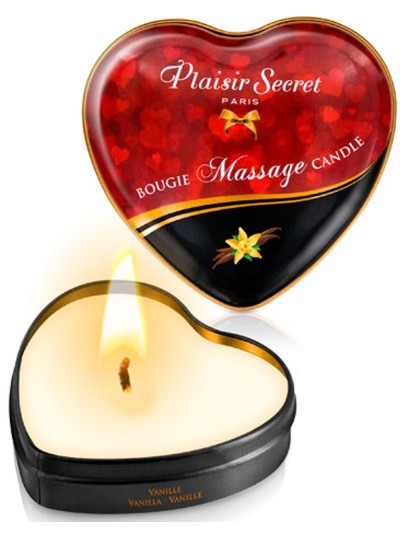 Mini bougie de massage à la vanille boîte coeur 35ml 